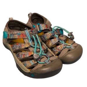 Keen Newport Brown and Blue Sport Sandals with Adjustable Straps